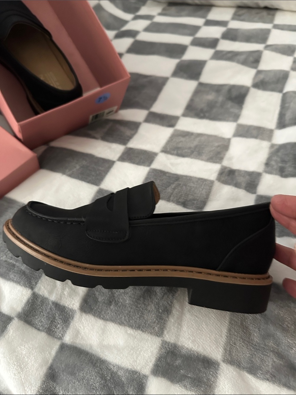 Taryn Rose Black Leather Penny Loafers - Picture 5 of 7